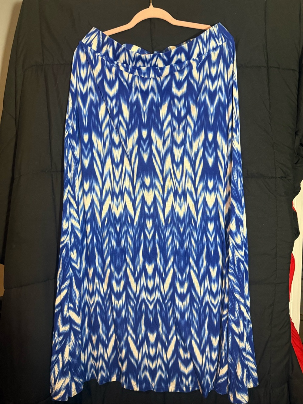 INC International Concepts Blue & White Ikat Maxi Skirt